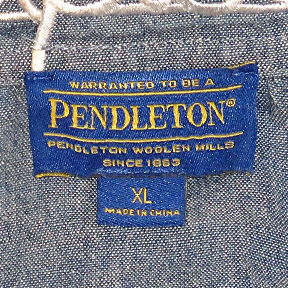 Pendleton Women's Sleeveless Jean Top with Embroidery Flower Size XL (C348) - Picture 6 of 6